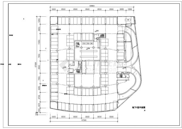 6层酒店办公楼建筑设计CAD方案图（含高低层办公楼平面设计）-图二