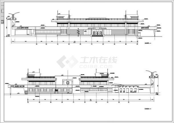 青岛市德鑫家园小区3890平米2层框混结构小区会所建筑设计CAD图纸-图二