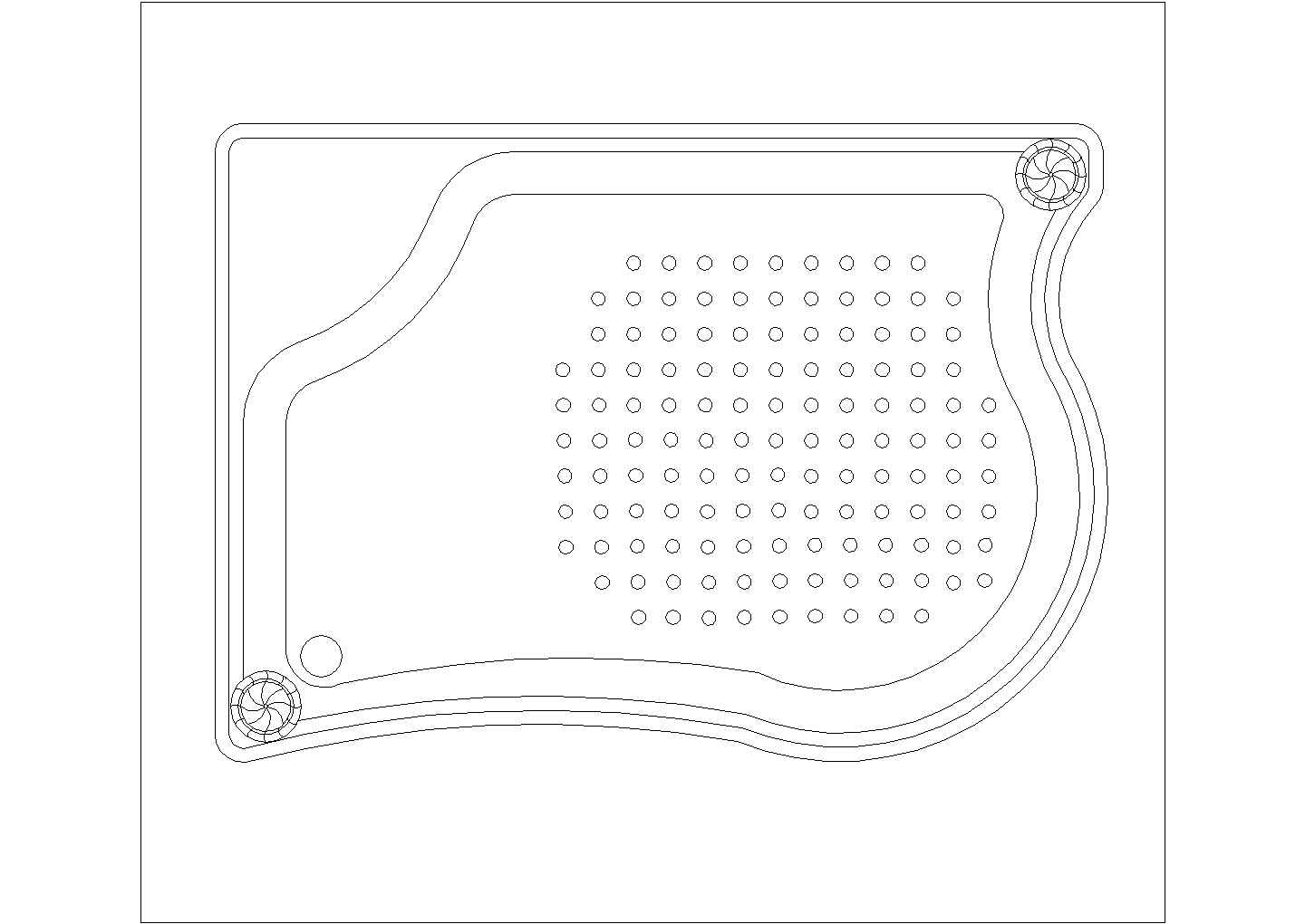 某浴缸CAD平面节点构造设计图