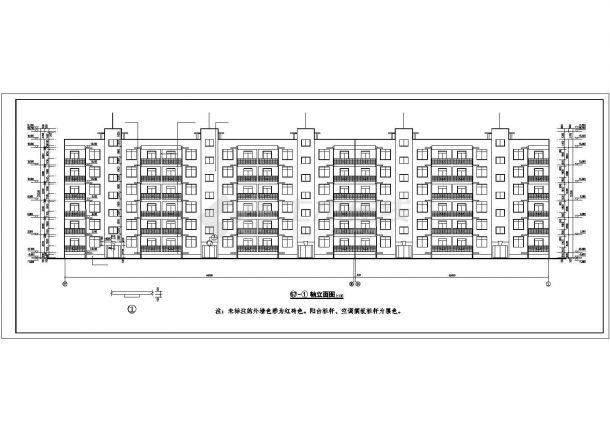 南昌市景虹花园小区5100平6层砖混结构组合式住宅楼建筑设计CAD图纸-图一