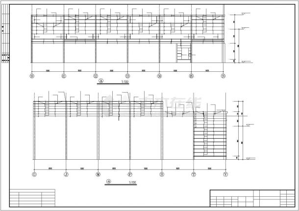 某工业区全套工业厂房结构设计施工CAD图纸-图一