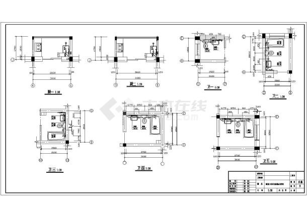 某 6+1阁楼层(1梯2户3单元)住宅楼给排水施工图纸（标注明细）-图二