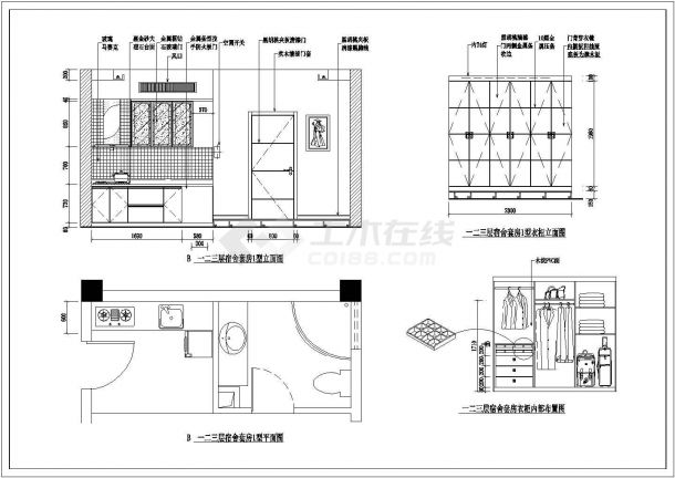 某高管宿舍室内全套装修施工图-图一