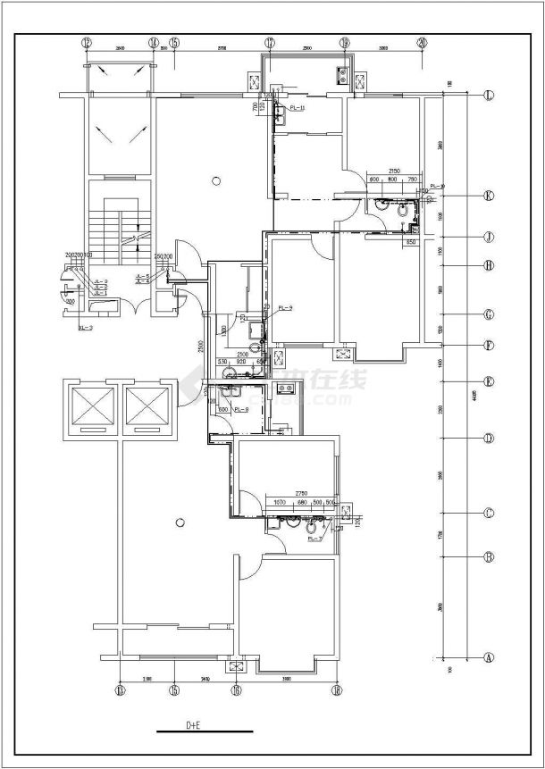 -1+16层(1LT2DT4户3单元)住宅楼给排水施工图（含设计说明）-图二