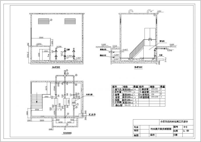 某污水提升泵房CAD构造平面节点图_图1