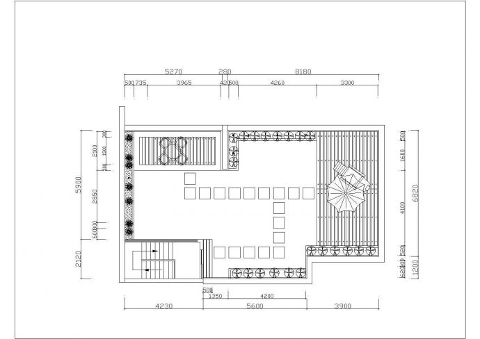 某别墅建筑屋顶花园景观设计施工CAD图纸_图1