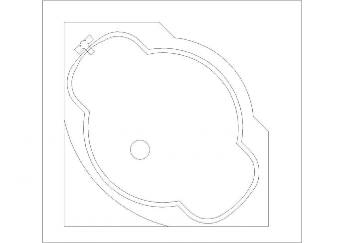 某浴缸CAD节点平面施工构造图纸_图1