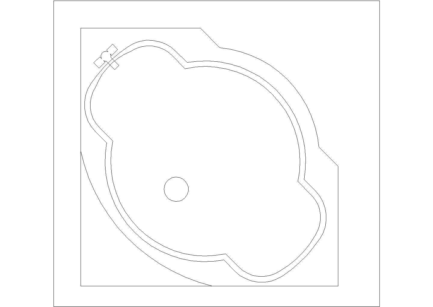 某浴缸CAD节点平面施工构造图纸