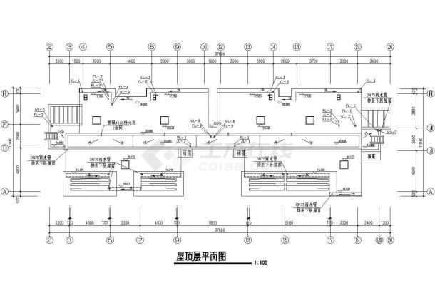 1架空+5+1阁楼层2栋住宅楼给排水施工图（含设计说明）-图一