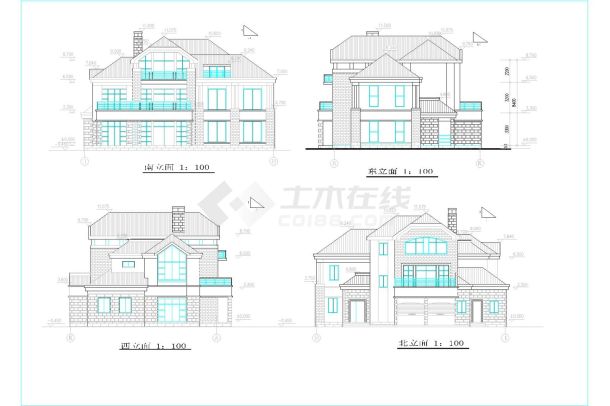 沧州现代风格住宅全套施工cad图-图一