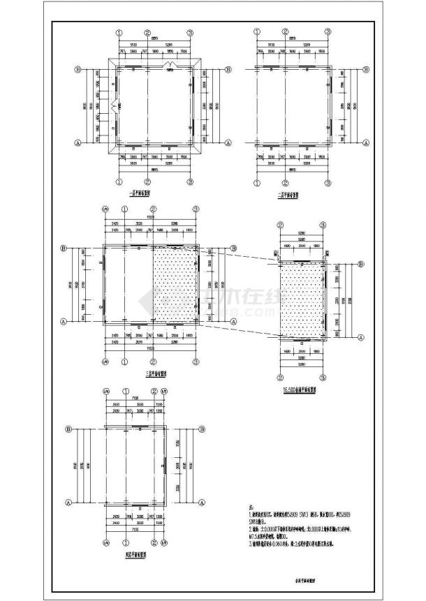 银川框架设备底商私人住宅楼设计CAD详细建筑施工图-图一