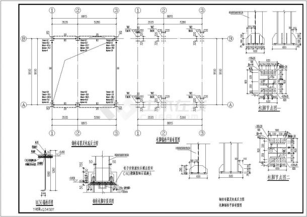 银川框架设备底商私人住宅楼设计CAD详细建筑施工图-图二