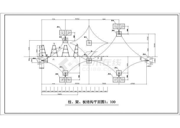 丽水张拉膜底商私人住宅楼设计CAD详细建筑施工图-图一