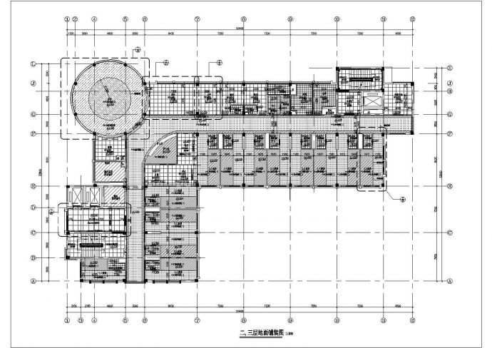 某医院二三层地面铺设图CAD设计图纸_图1