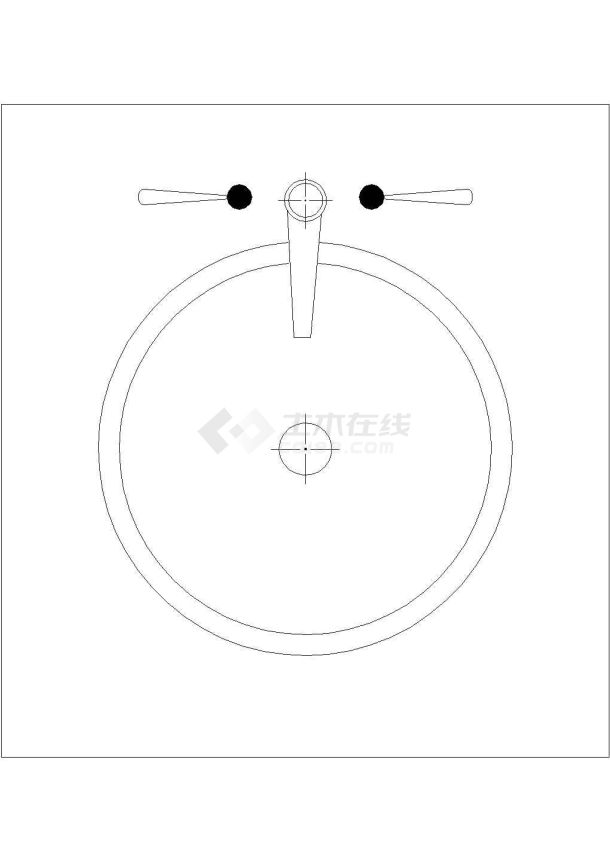 某洗手台CAD平面构造节点图-图一