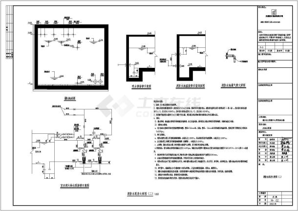 天津水池水泵房给排水详细建筑施工图-图一