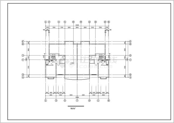 郑州市塔山花园小区6层混合结构住宅楼平面设计CAD图纸-图二