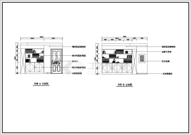 欧派橱柜设计通州区某别墅装修设计方案【平面 地面 天花 室内局部立面】-图二
