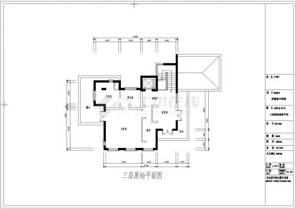 吉林省长春市郊区某别墅室内装修平面设计方案【含各层原始图】-图二