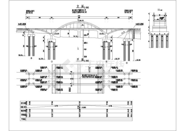 某跨径16+39.6+16m天桥飞鸟拱 81.12米公路Ⅱ级桥型CAD布置图-图一