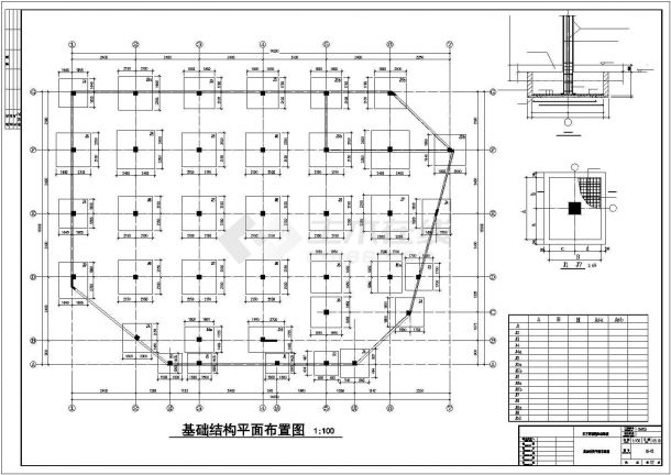 商城框架结构CAD示意图-图一