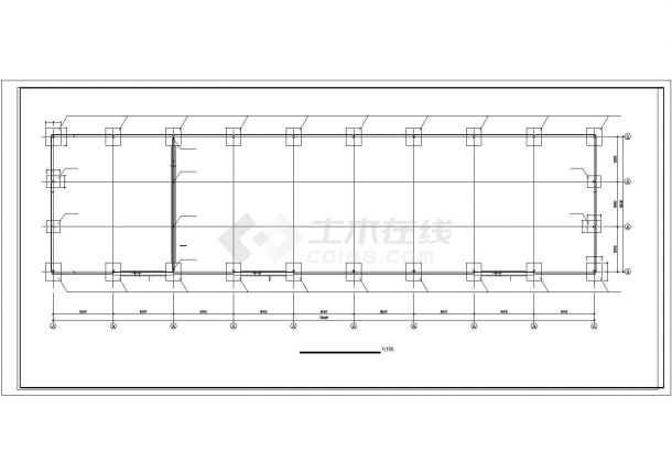 长72米宽18米单层1376平米钢结构仓库建筑结构施工图纸（标注明细）-图一