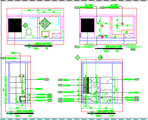 某茶馆完整竣工图二层CAD设计全套立面图-图一