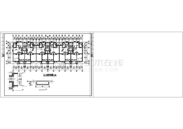 深圳市祥云花园小区3900平米6层框架结构住宅楼建筑设计CAD图纸-图二