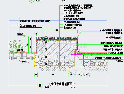 龙湖儿童活动区建筑设计施工图-图一