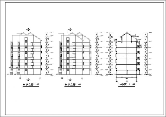 保定市梦晨花园小区4670平米5层砖混住宅楼建筑设计CAD图纸（含夹层）_图1