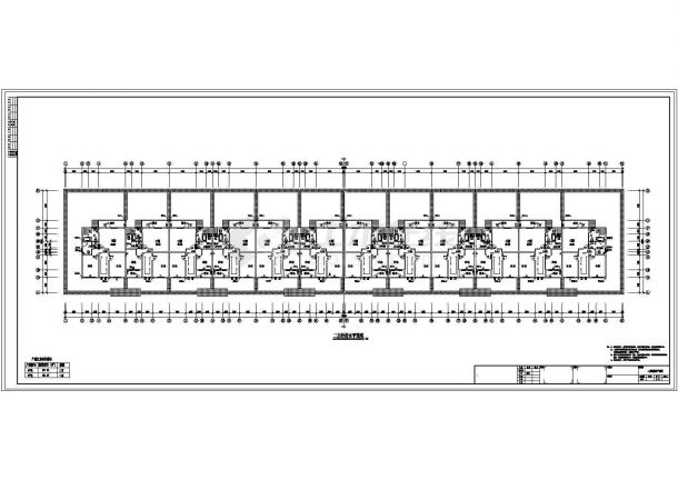 某3层12户联排别墅给排水施工图纸（标注明细）（ 长111.58米 宽20.64米）-图二