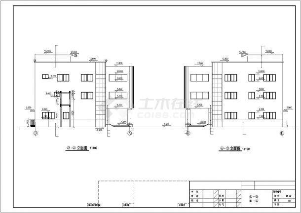 [无锡]某三层化工厂办公楼建筑施工图(CAD，12张图纸)-图二