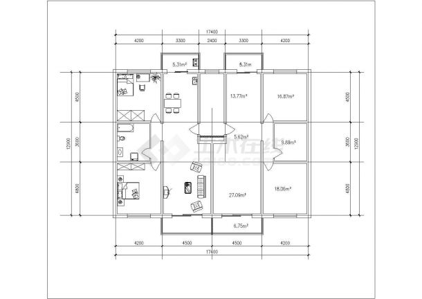 秦皇岛市美城花园小区经典热门的平面户型设计CAD图纸（共14张）-图二