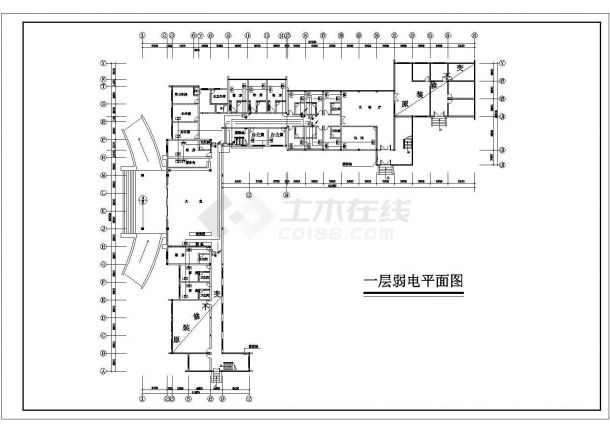 二层综合楼装修电气平面图-图一