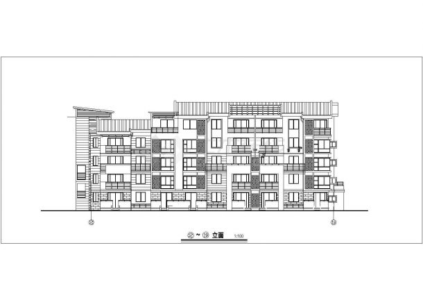 宿迁市景山花园小区5层砖混结构住宅楼全套建筑设计CAD图纸-图一