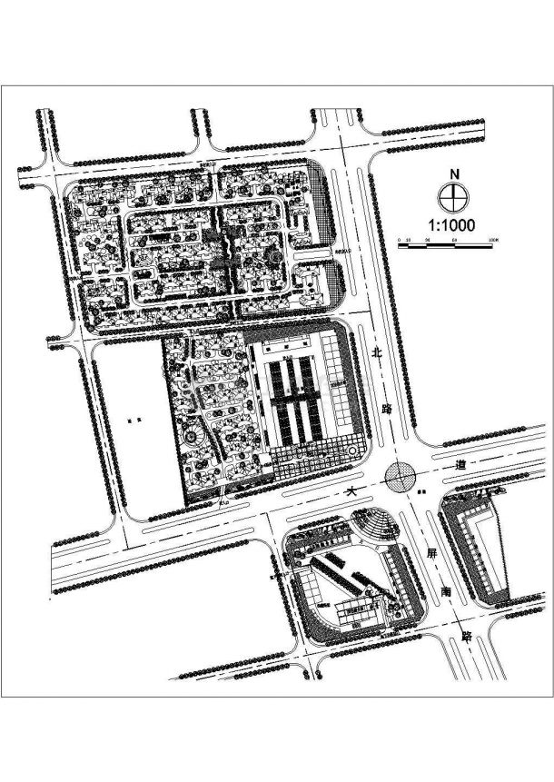 西安市周至县顺安花园小区总平面规划设计CAD图纸-图一