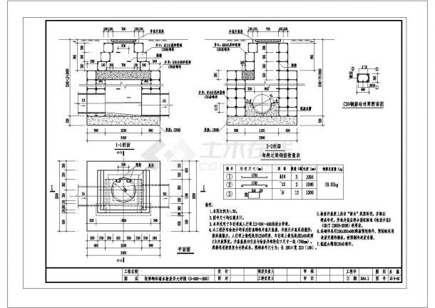 [重庆]体育公园应急通道给排水施工图（标注比较详细）-图一