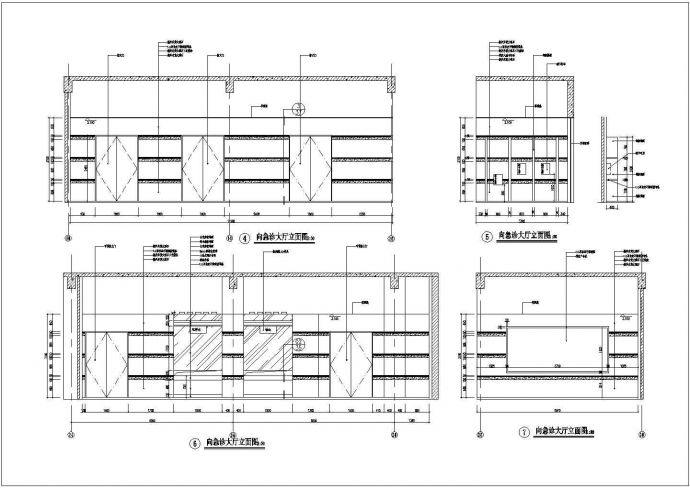 某急诊大厅CAD全套构造设计立面图_图1