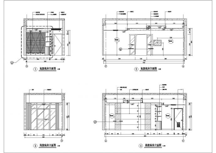 某三七层高级病房CAD节点构造设计完整立面图_图1