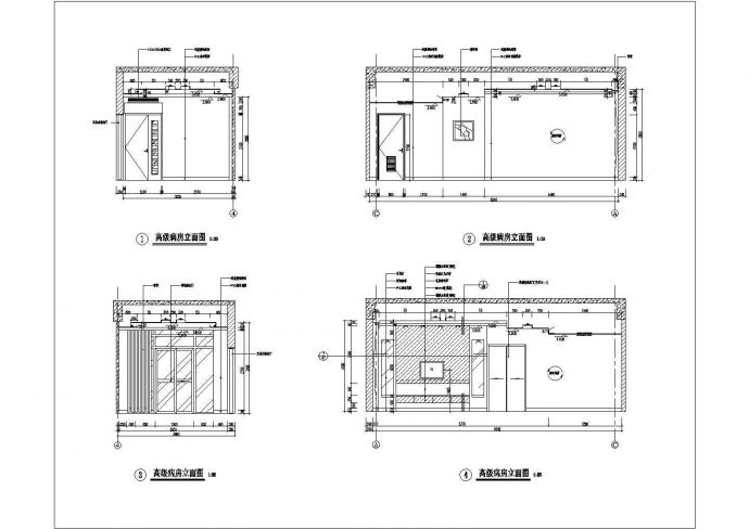 某三七层高级病房CAD节点完整施工立面图_图1