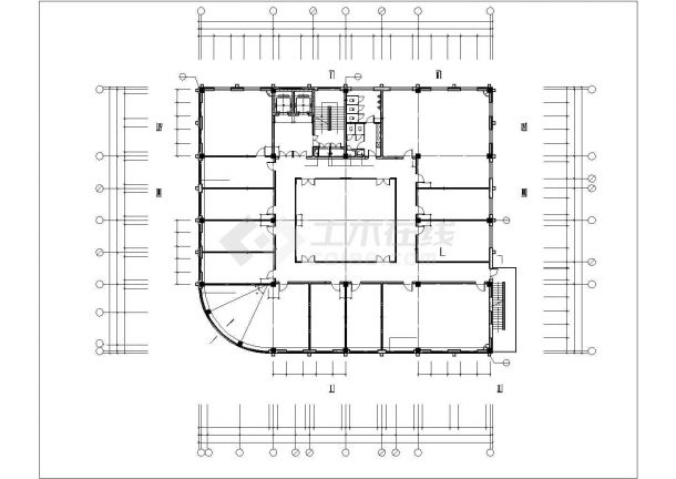 北京市东城区某公司4层框架结构办公楼全套平面设计CAD图纸-图一