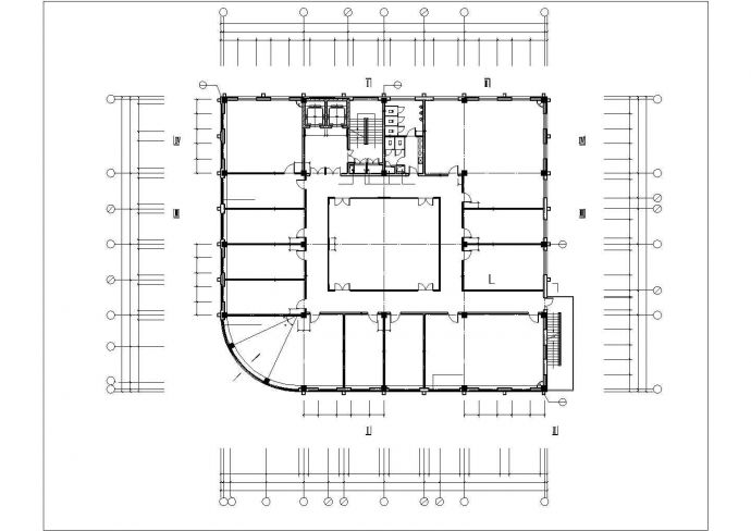 北京市东城区某公司4层框架结构办公楼全套平面设计CAD图纸_图1