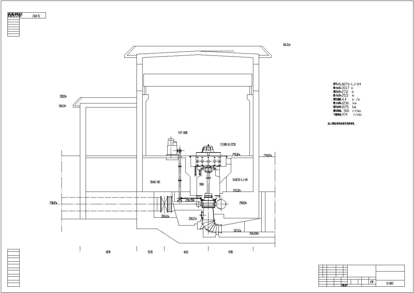 某电站发电机械CAD大样完整构造图纸