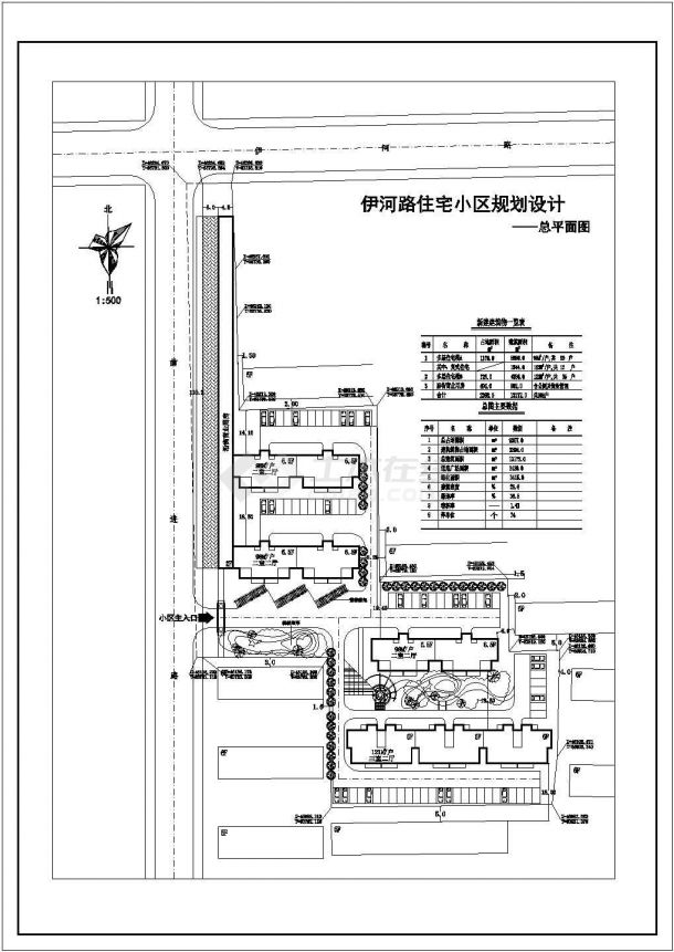 苏州市苏锦二村小区总平面规划设计CAD图纸（占地9千平米）-图一