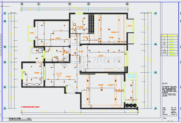 某地家装三居室B型样板房室内施工图CAD图纸-图一