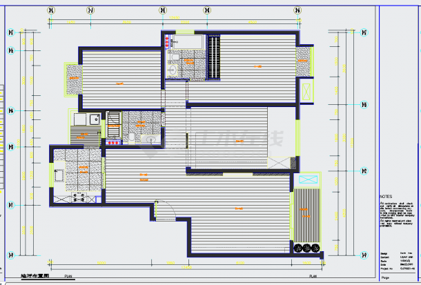 某地家装三居室B型样板房室内施工图CAD图纸-图二