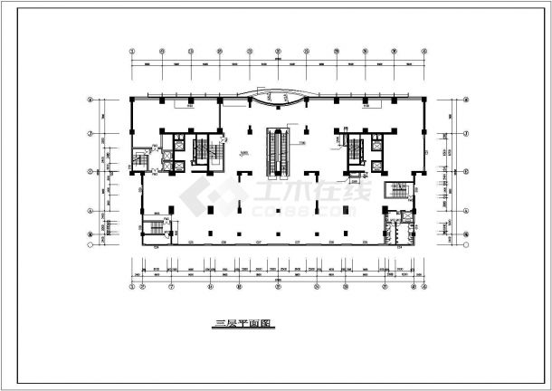 广州某小区4.2万平米24层框架结构商住楼建筑设计CAD图纸（1-6层商用）-图二