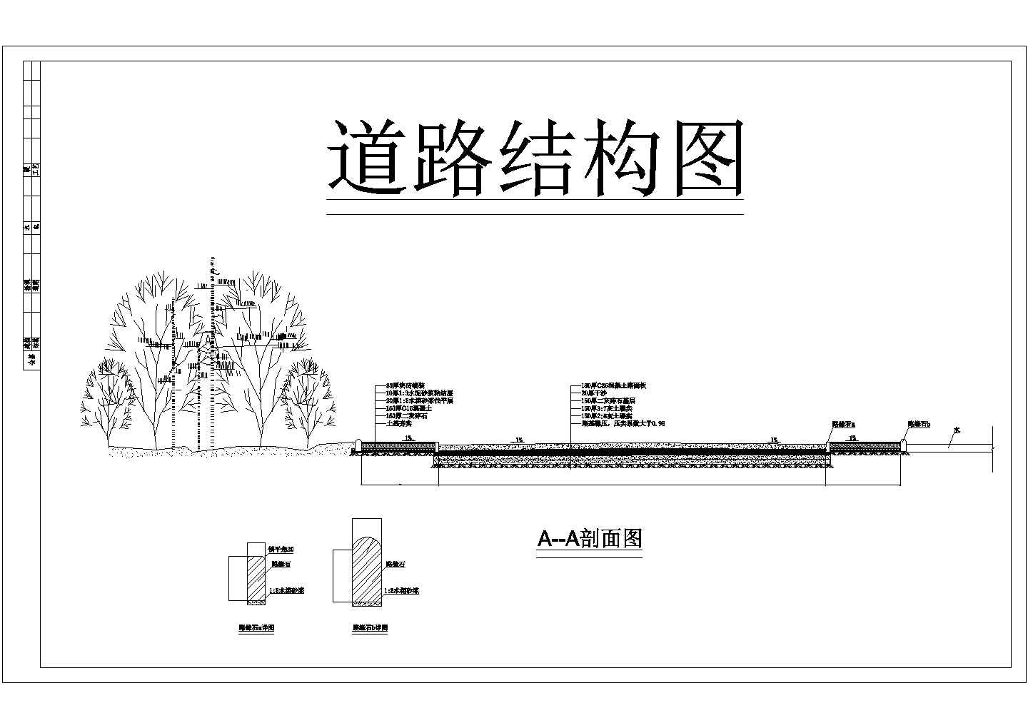 江苏省南通市人民东路道路绿化施工设计CAD图