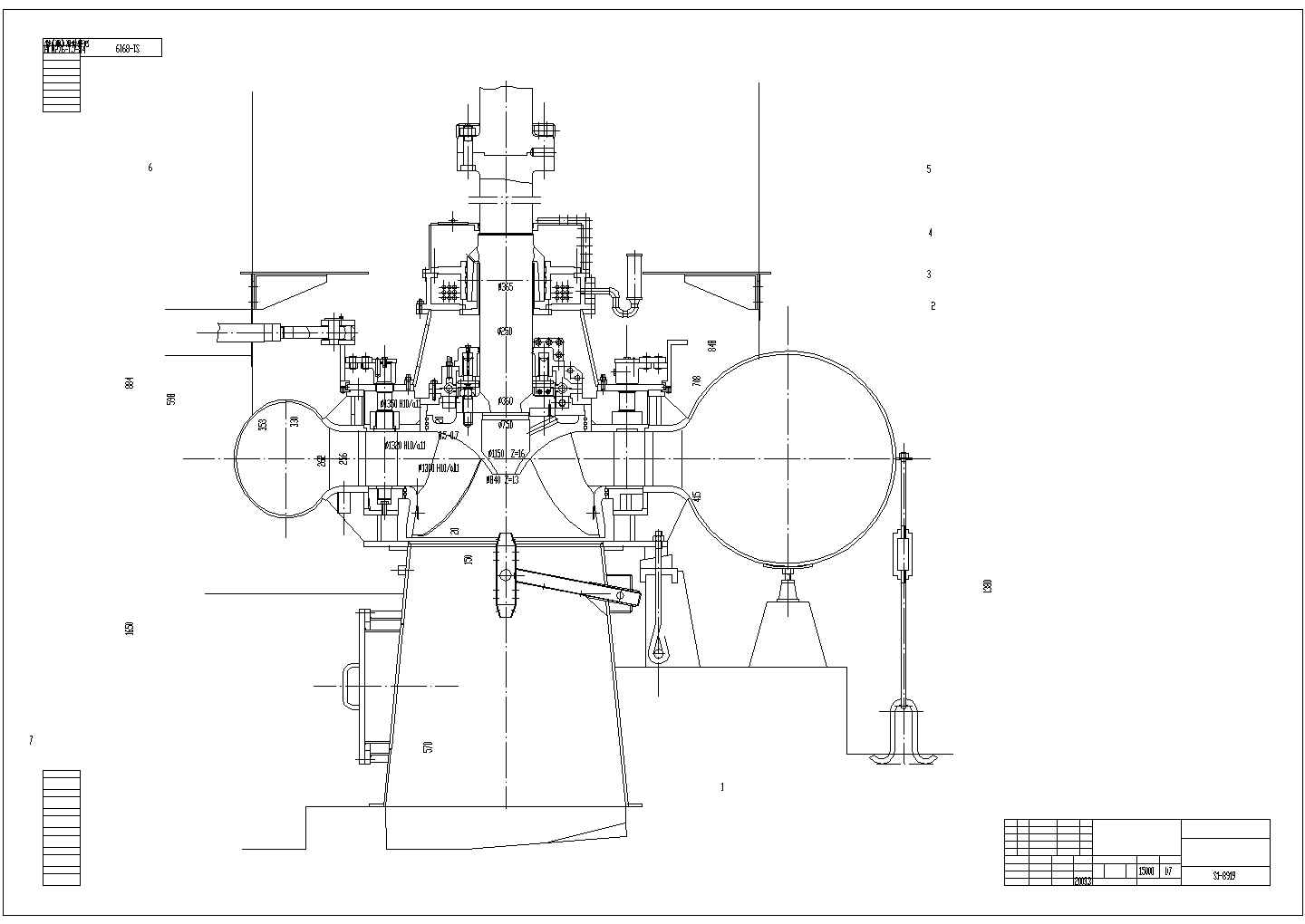 某电站发电机械CAD设计节点完整图纸