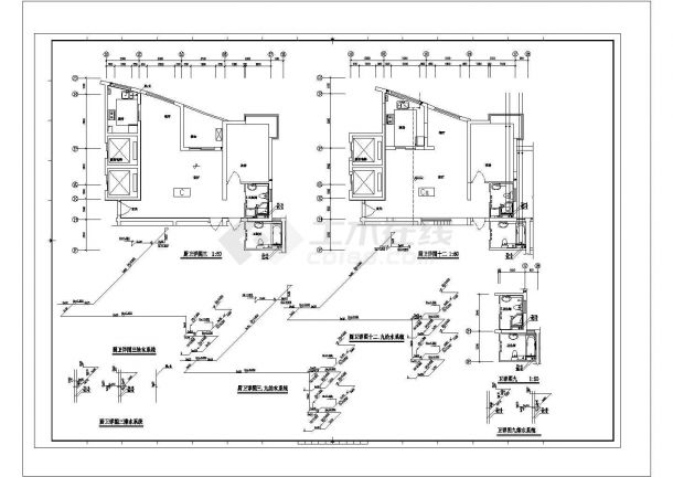 长50.9米 宽20.05米 -1+32层住宅楼给排水施工图纸-图二